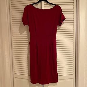 Burgundy Dress with Pockets